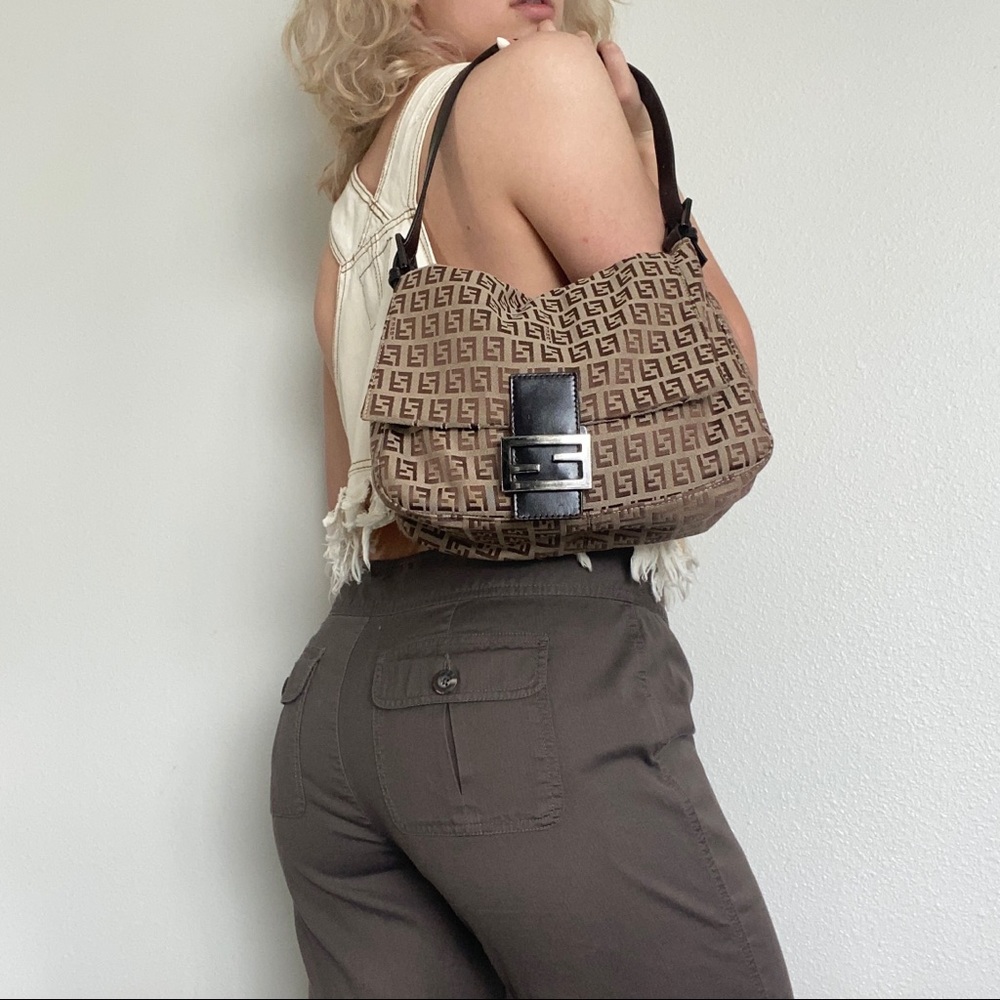 Fendi Brown and Black Shoulder Bag